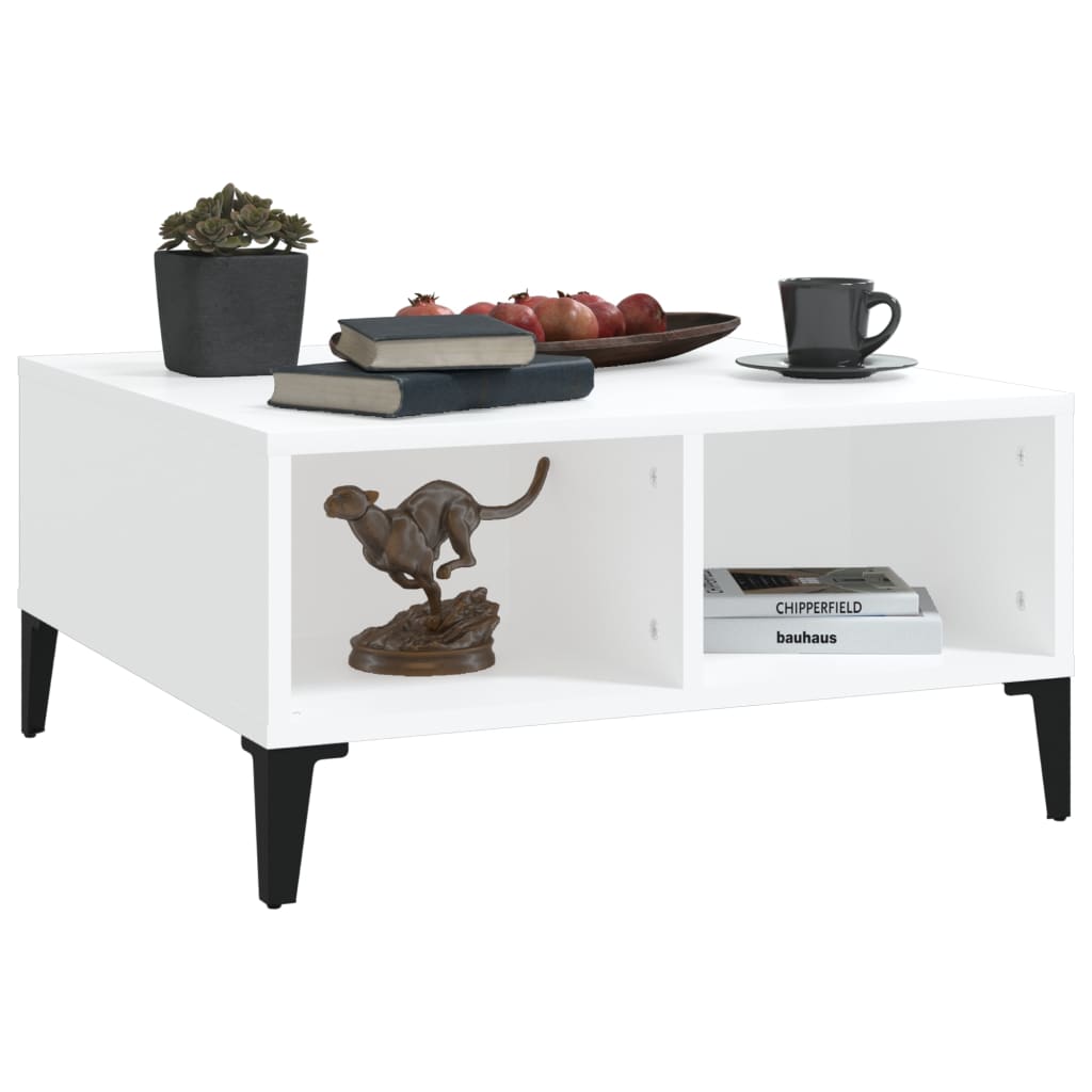 Tavolino da Salotto Bianco 60x60x30 cm in Legno Multistrato | homemem39