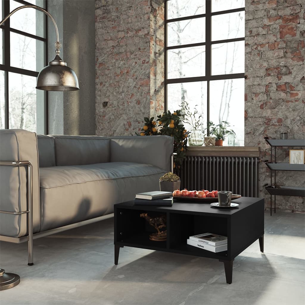 Tavolino da Salotto Nero 60x60x30 cm in Legno Multistrato | homemem39