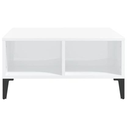 Tavolino da Salotto Bianco Lucido 60x60x30 cm Legno Multistrato | homemem39