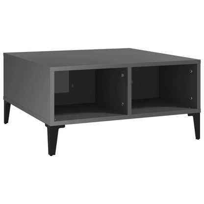 Tavolino da Salotto Grigio Lucido 60x60x30 cm Legno Multistrato | homemem39