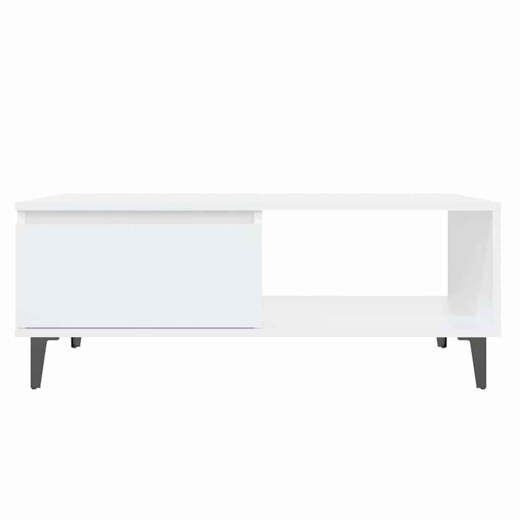Tavolino da Salotto Bianco 90x60x35 cm in Legno Multistrato | homemem39