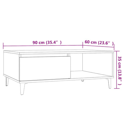 Tavolino da Salotto Grigio Cemento 90x60x35cm Legno Multistrato | homemem39
