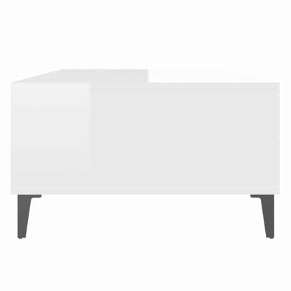 Tavolino Salotto Bianco Lucido 103,5x60x35 cm Legno Multistrato