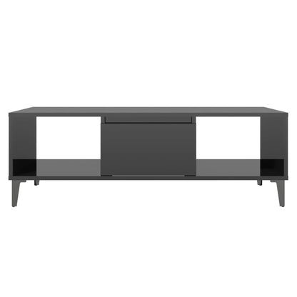 Tavolino da Salotto Nero Lucido 103,5x60x35cm Legno Multistrato | homemem39