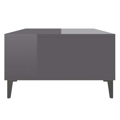 Tavolino Salotto Grigio Lucido 103,5x60x35cm Legno Multistrato | homemem39