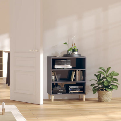 Credenza Grigio Lucido 57x35x70 cm in Legno Multistrato - homemem39