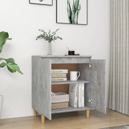 Credenza Gambe Massello Grigio Cemento 60x35x70cm Multistrato - homemem39