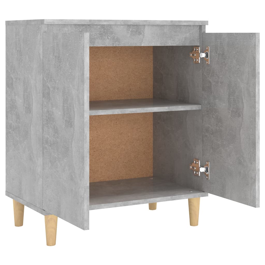 Credenza Gambe Massello Grigio Cemento 60x35x70cm Multistrato - homemem39