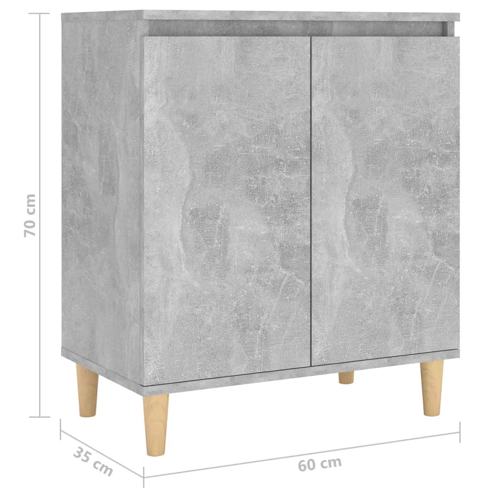 Credenza Gambe Massello Grigio Cemento 60x35x70cm Multistrato - homemem39