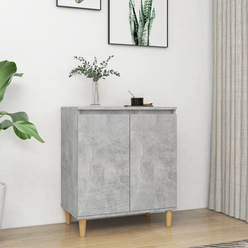 Credenza Gambe Massello Grigio Cemento 60x35x70cm Multistrato - homemem39