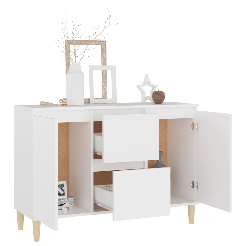 Credenza Bianca 101x35x70 cm in Legno Multistrato - homemem39