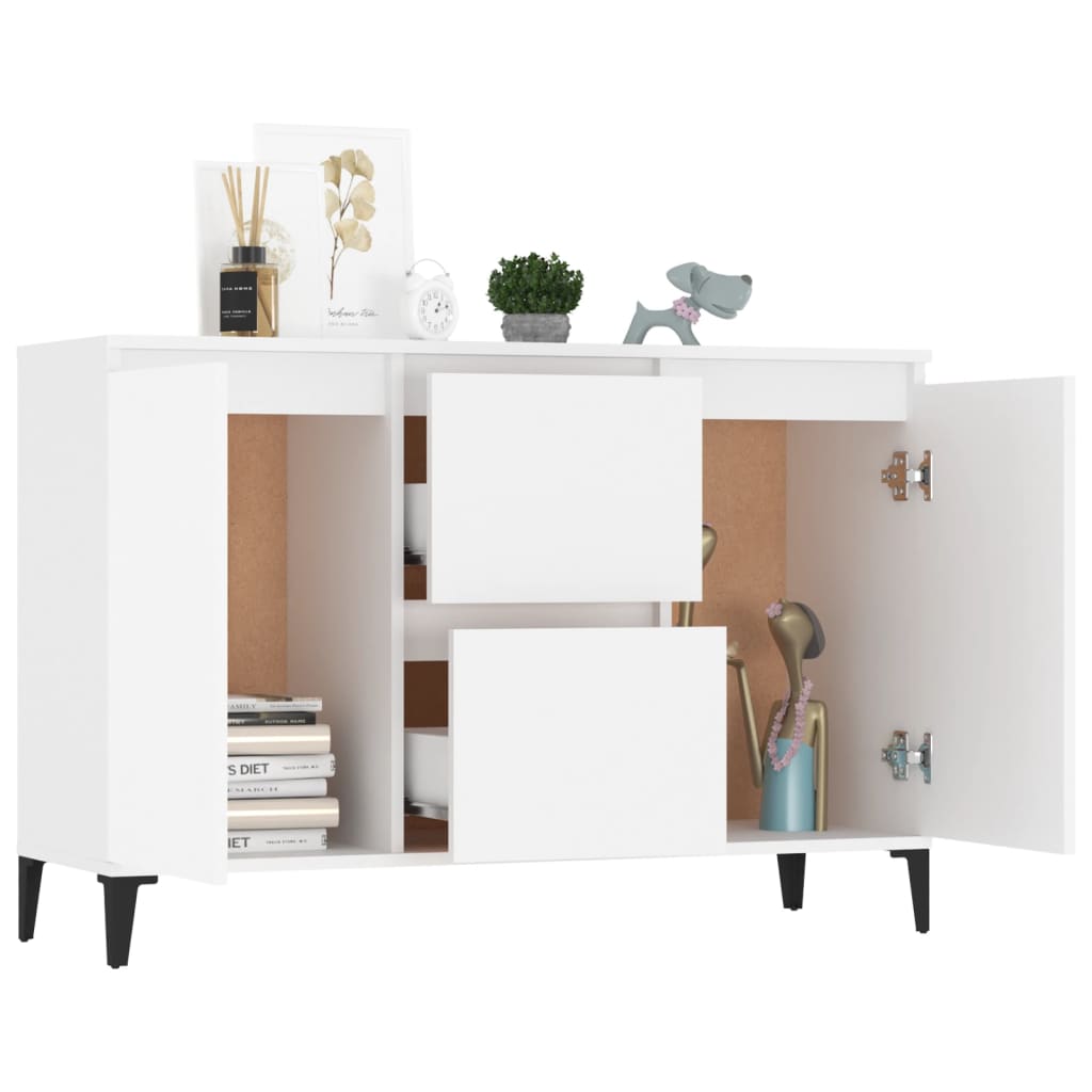 Credenza Bianca 102x35x70 cm in Legno Multistrato - homemem39