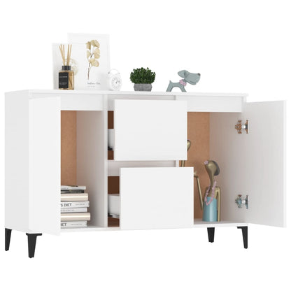 Credenza Bianca 102x35x70 cm in Legno Multistrato - homemem39