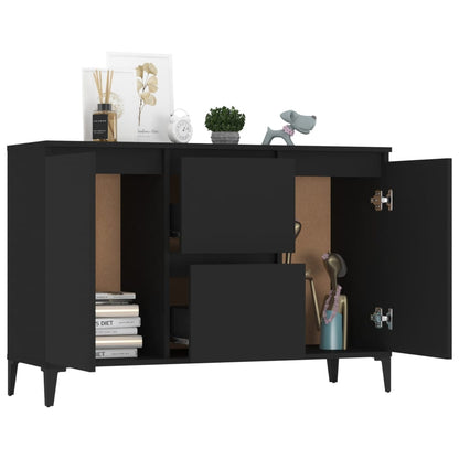 Credenza Nera 102x35x70 cm in Legno Multistrato - homemem39