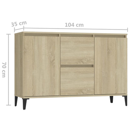 Credenza Rovere Sonoma 102x35x70 cm in Legno Multistrato - homemem39