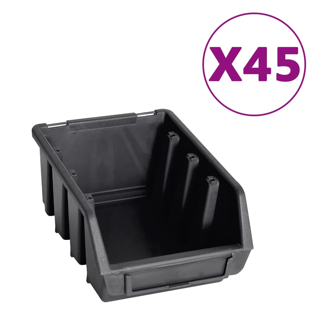 Kit Contenitori 96 pz con Pannelli a Parete Rosso e Nero | homemem39