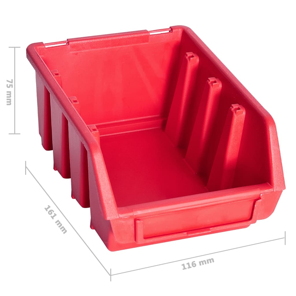 Kit Contenitori 96 pz con Pannelli a Parete Rosso e Nero | homemem39