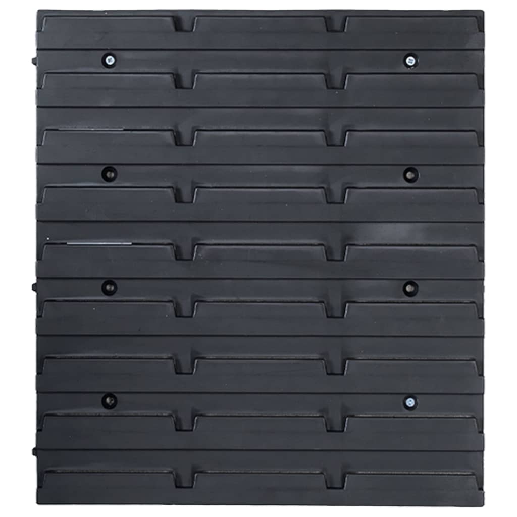 Kit Contenitori 128 pz con Pannelli a Parete Blu e Nero | homemem39