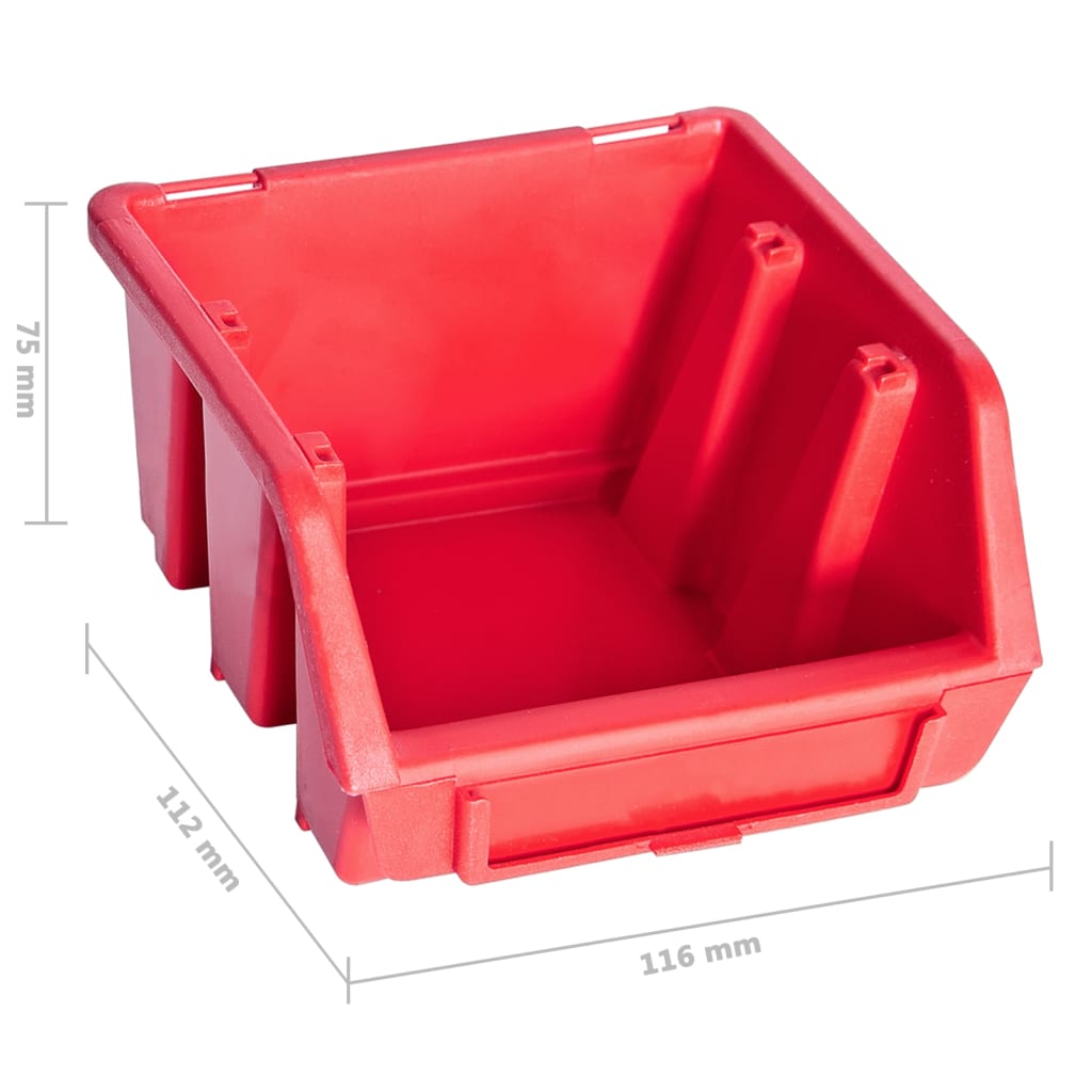 Kit Contenitori 39 pz con Pannelli a Parete Rosso e Nero | homemem39