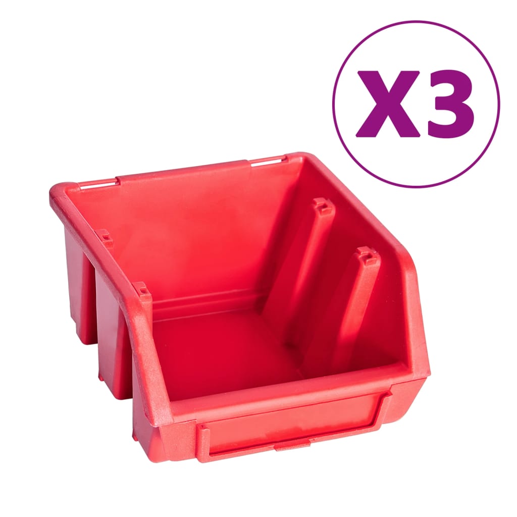 Kit Contenitori 34 pz con Pannelli a Parete Rosso e Nero | homemem39