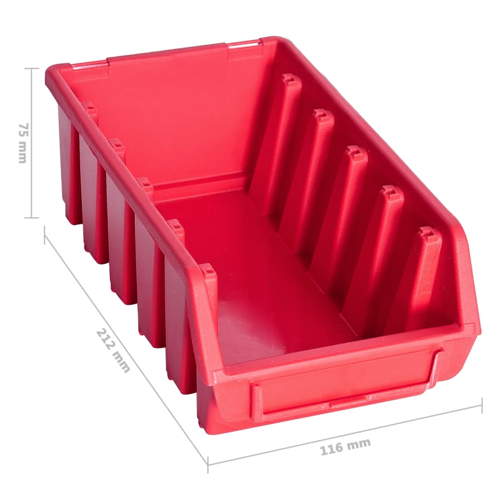 Kit Contenitori 34 pz con Pannelli a Parete Rosso e Nero | homemem39