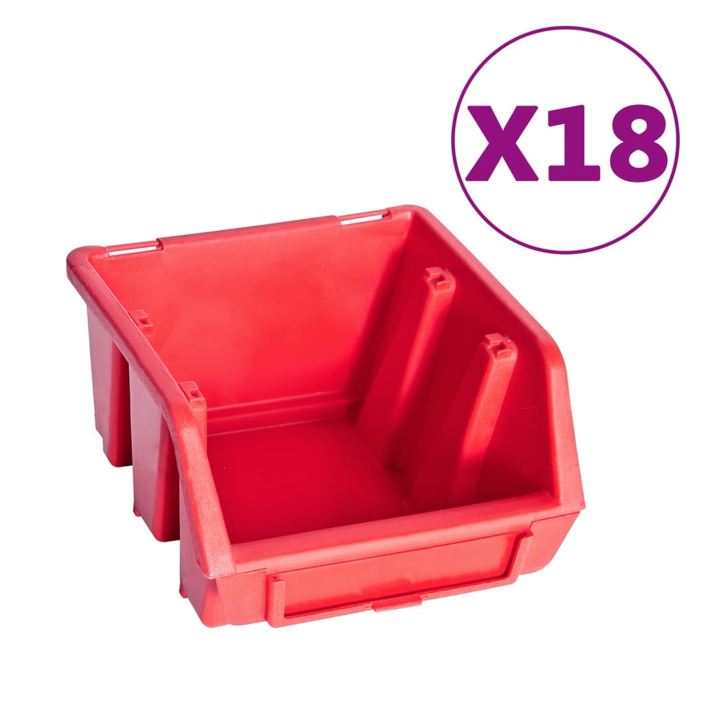 Kit Contenitori 80 pz con Pannelli a Parete Rosso e Nero | homemem39