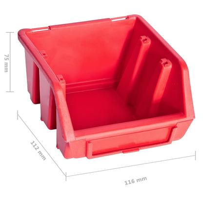 Kit Contenitori 80 pz con Pannelli a Parete Rosso e Nero | homemem39