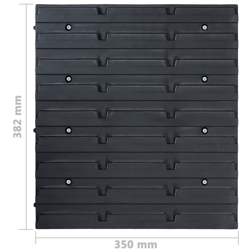 Kit Contenitori 80 pz con Pannelli a Parete Rosso e Nero | homemem39