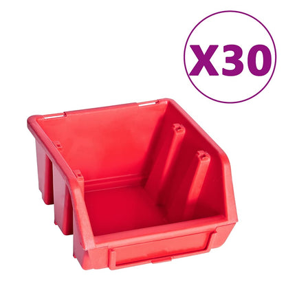 Kit Contenitori 136 pz con Pannelli a Parete Rosso e Nero | homemem39