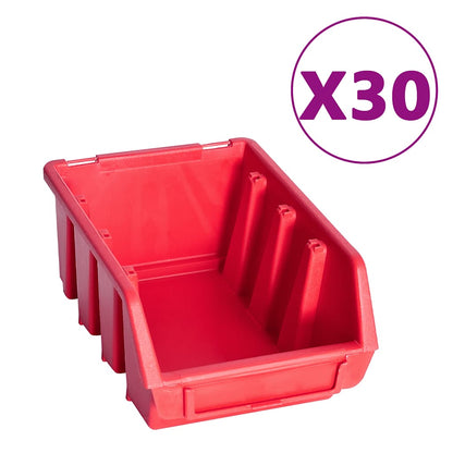 Kit Contenitori 136 pz con Pannelli a Parete Rosso e Nero | homemem39
