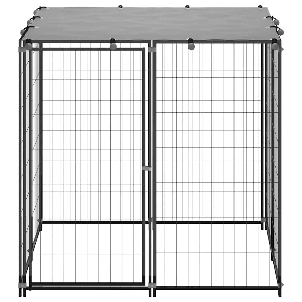 Gabbia per Cani Nera 110x110x110 cm in Acciaio | homemem39