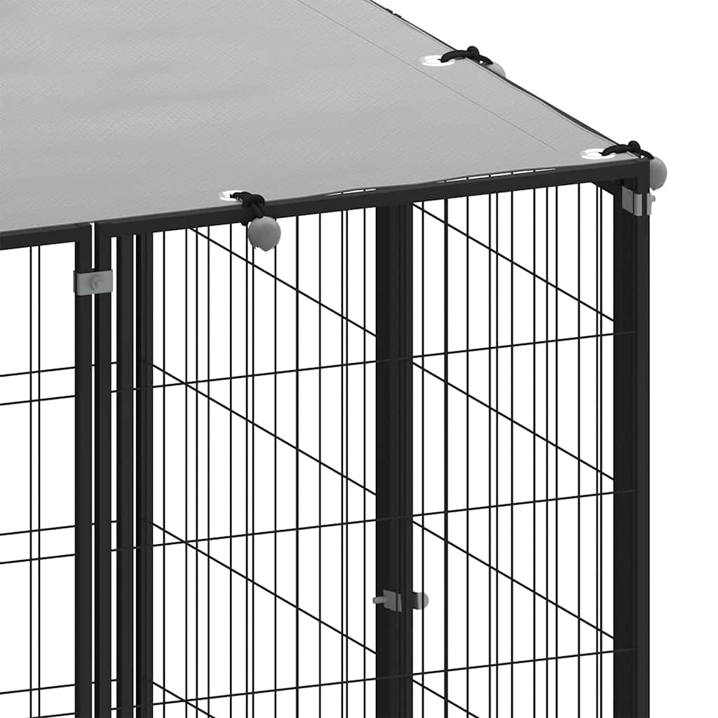 Gabbia per Cani Nera 110x110x110 cm in Acciaio | homemem39
