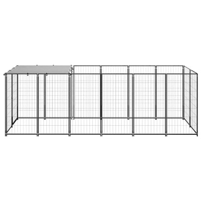Gabbia per Cani Nera 330x110x110 cm in Acciaio - homemem39