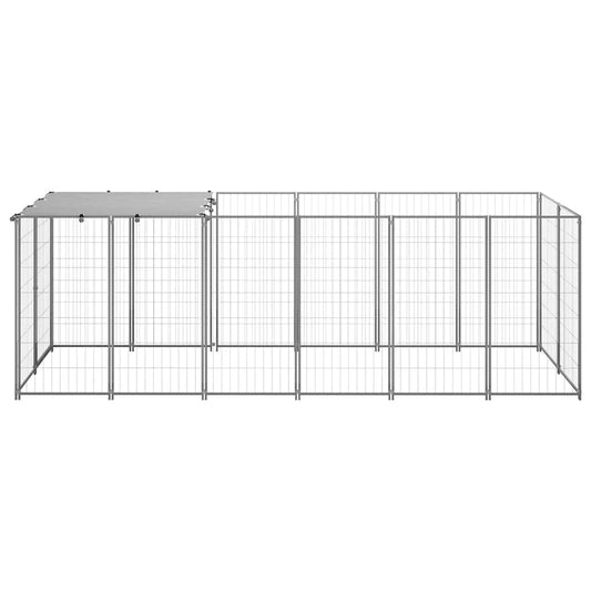 Gabbia per Cani Argento 330x110x110 cm in Acciaio - homemem39