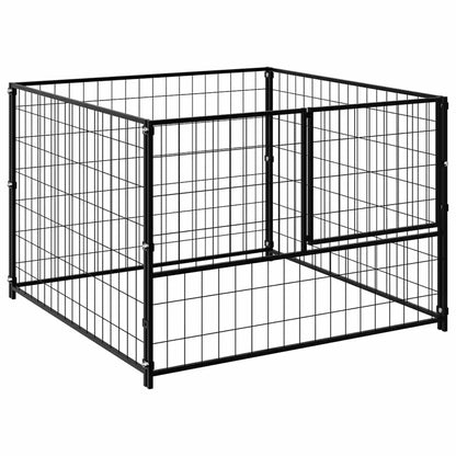 Gabbia per Cani Nera 100x100x70 cm in Acciaio | homemem39