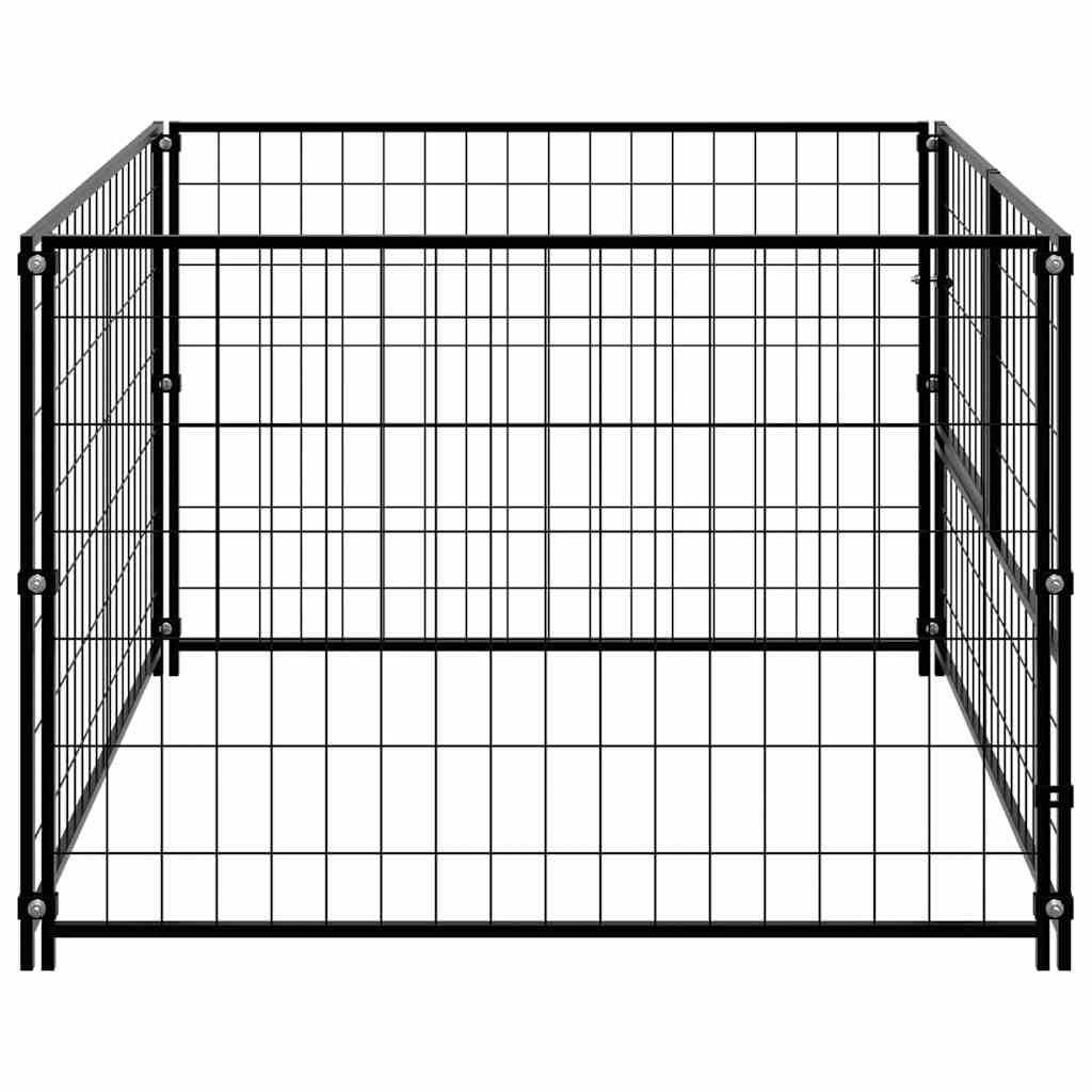 Gabbia per Cani Nera 100x100x70 cm in Acciaio | homemem39