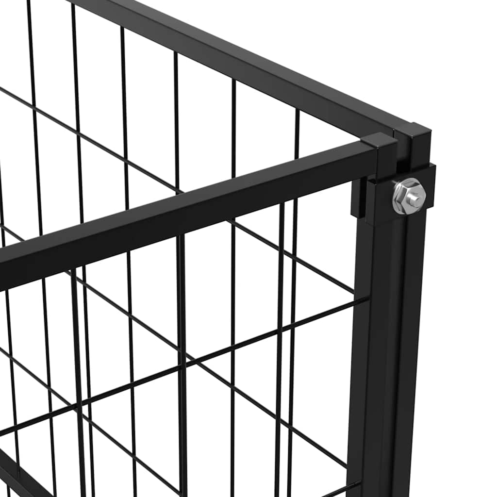 Gabbia per Cani Nera 100x100x70 cm in Acciaio | homemem39