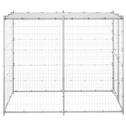 Gabbia per Cani da Esterno in Acciaio con Tetto 110x220x180 cm | homemem39