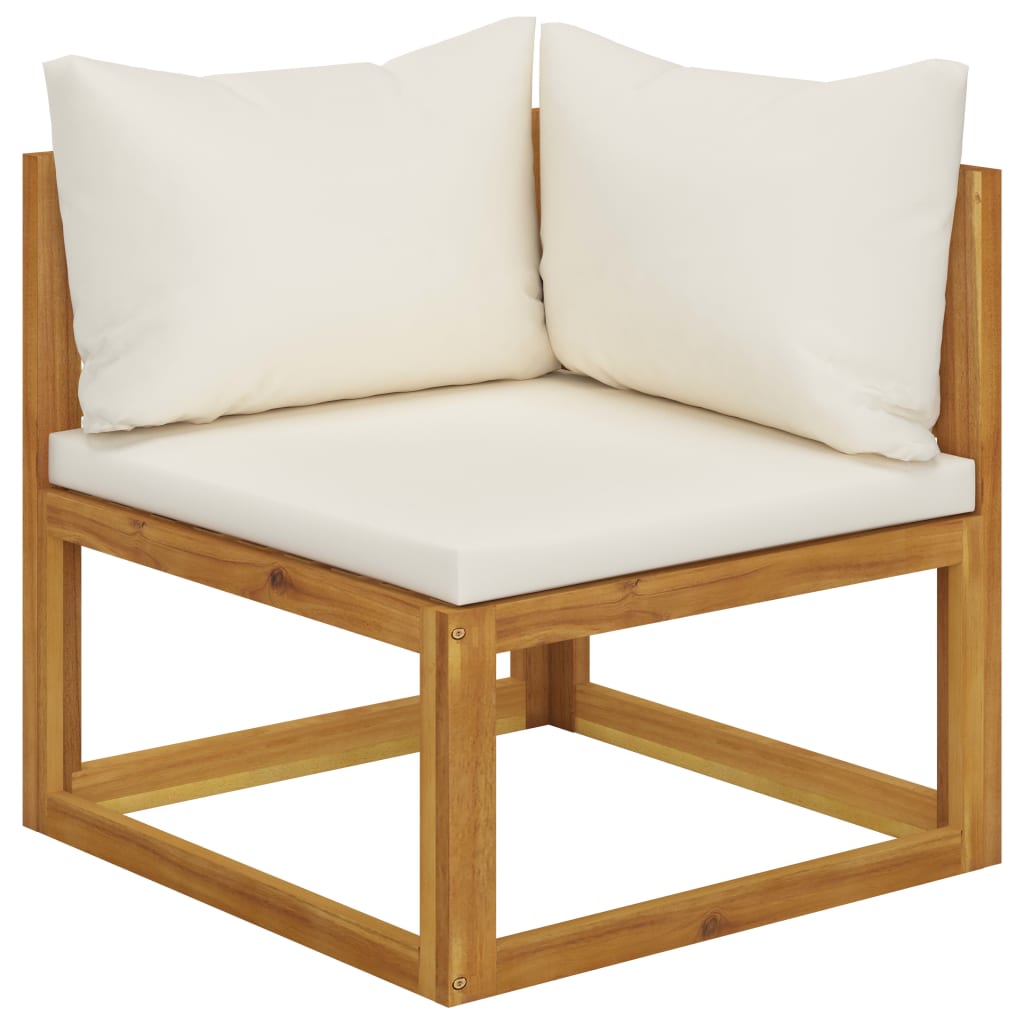 Panchina da Giardino a 2 Posti con Cuscini Bianco Crema - homemem39