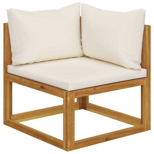 Panchina da Giardino a 2 Posti con Cuscini Bianco Crema - homemem39