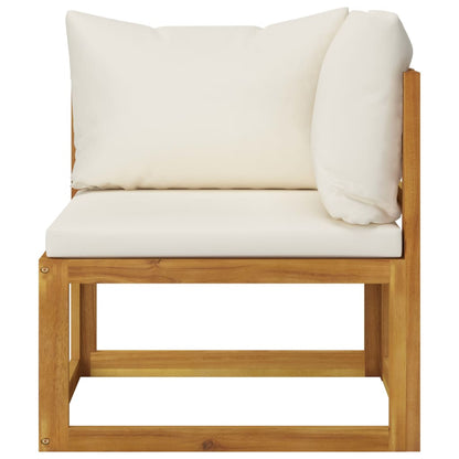 Panchina da Giardino a 2 Posti con Cuscini Bianco Crema - homemem39