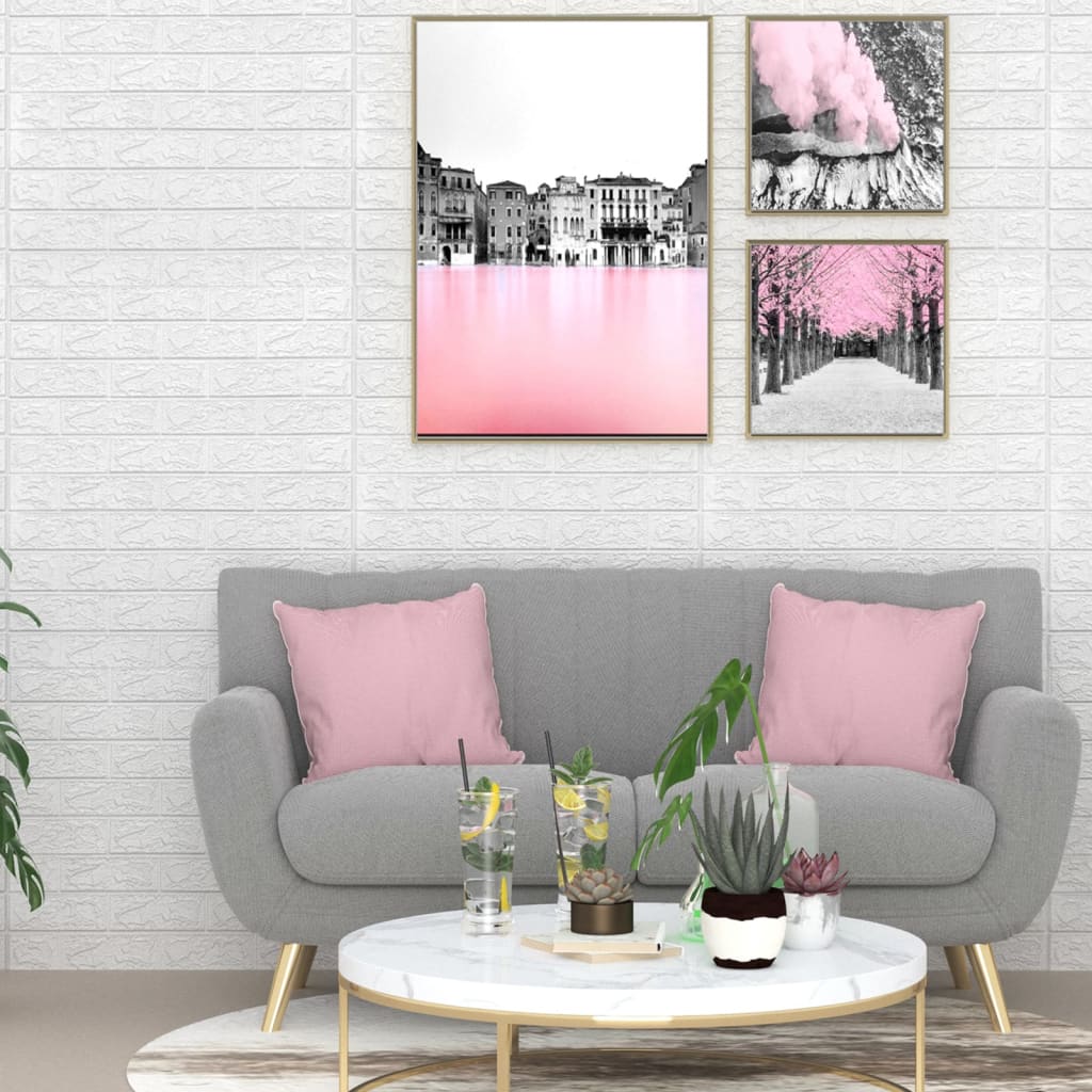 Carta da parati 3D Motivo a Mattoni Autoadesiva 40 pz Bianca