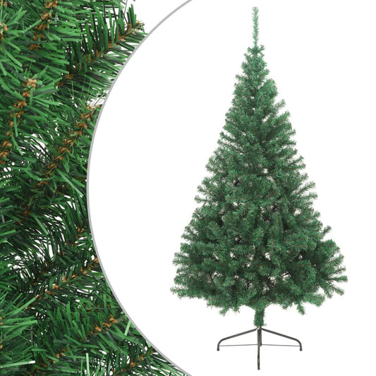 Albero di Natale Artificiale Metà con Supporto Verde 240 cm PVC