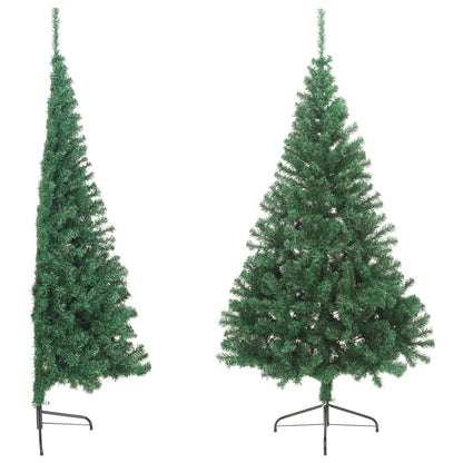 Albero di Natale Artificiale Metà con Supporto Verde 240 cm PVC