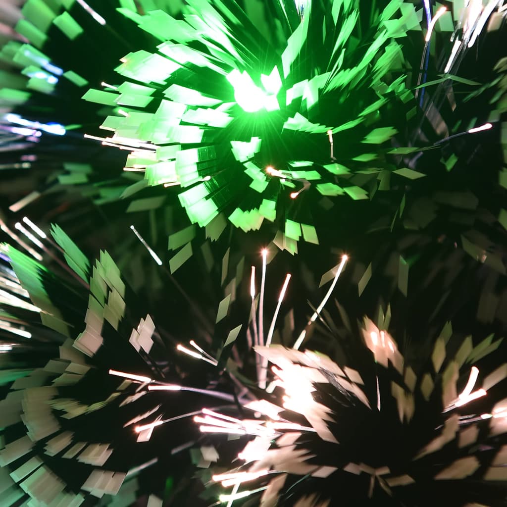 Albero di Natale Preilluminato Verde e Bianco 64cm Fibra Ottica