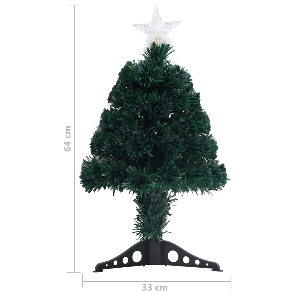 Albero di Natale Preilluminato con Supporto e LED 64 cm Fibra Ottica