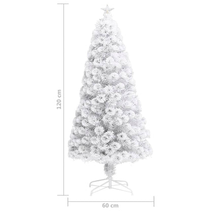 Albero Natale Preilluminato Bianco 120 cm in Fibra Ottica