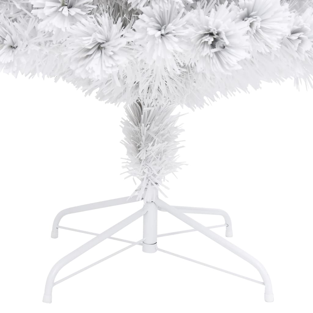 Albero Natale Preilluminato Bianco 180 cm in Fibra Ottica