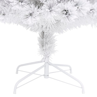 Albero Natale Preilluminato Bianco 180 cm in Fibra Ottica