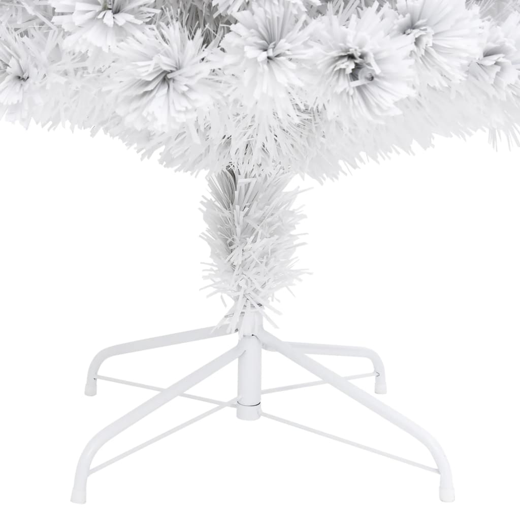 Albero Natale Preilluminato Bianco 210 cm in Fibra Ottica